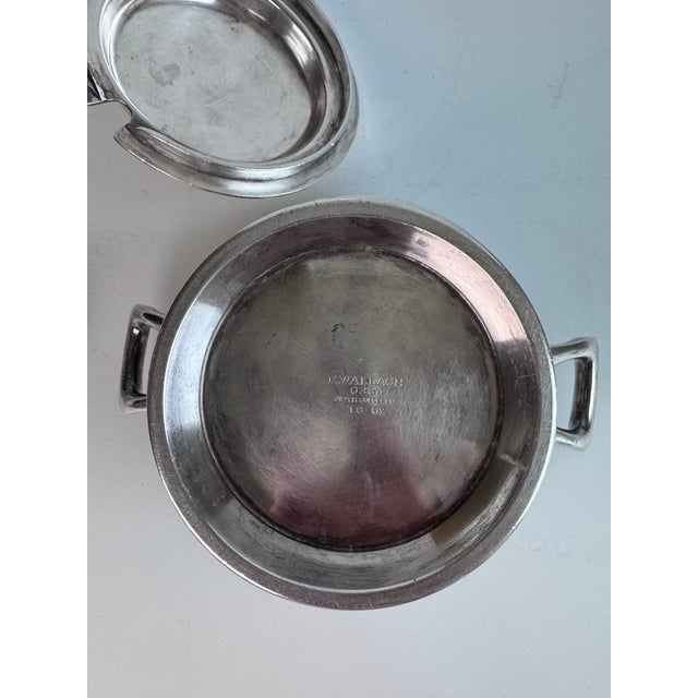 Metal 1940s Mid Century Modern Hotel Silver Serving Bowl For Sale - Image 7 of 8