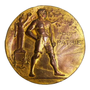 French Art Deco Bronze Plaque "Pour La Patrie"