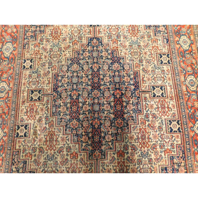 1900 - 1909 Antique Hand Knotted Persian Senneh Area Rug - 4'2"x 6'2" For Sale - Image 5 of 12