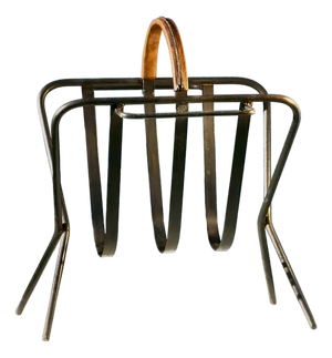 Mid-Century Modern Magazine Rack from Jacques Adnet, France, 1950s