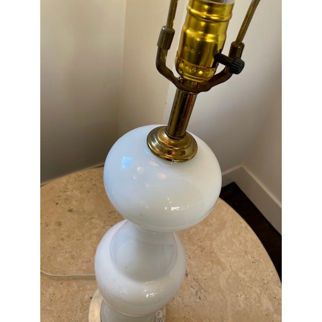 Italian Opaline Lamp Circa 1960's For Sale - Image 4 of 5