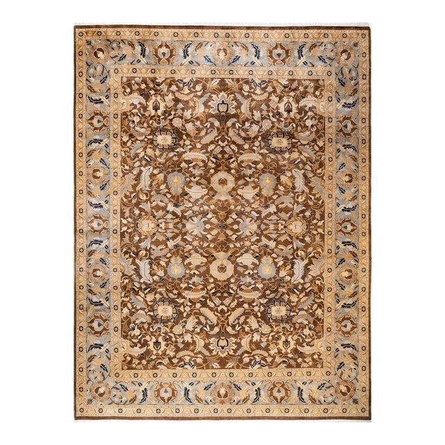 Mogul, One-of-a-Kind Hand-Knotted Area Rug - Brown, 10' 3" x 13' 9" For Sale