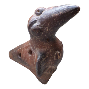 Antique Pre-Columbian Chimu Bird Whistle From Peru