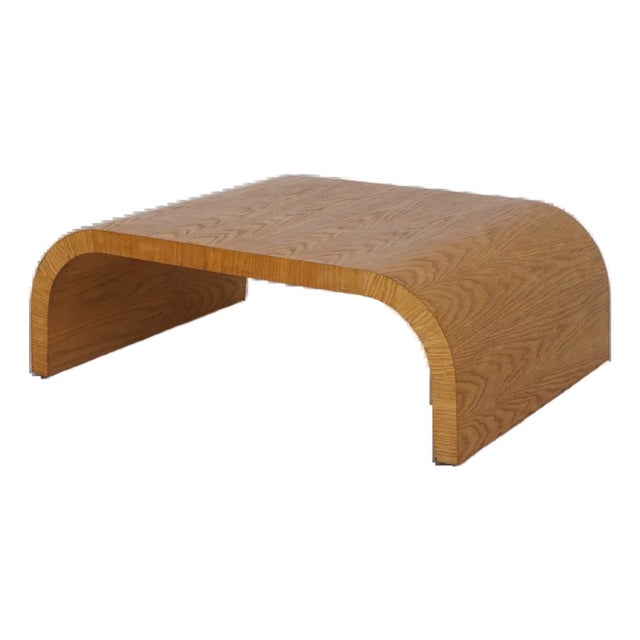Mid 20th Century Large Oak Waterfall Coffee Table For Sale