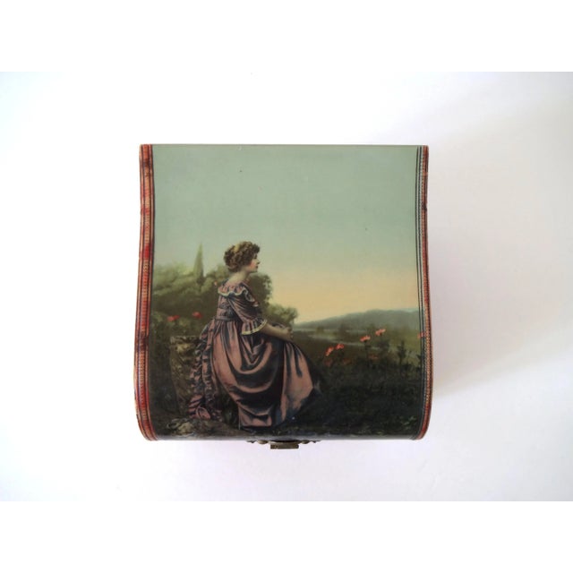 Late 19th Century Antique Victorian Dresser Box With Landscape Portrait For Sale In San Francisco - Image 6 of 12