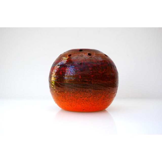 Red Mid-Century Art Pottery Vase in Ceramic from Tilgmans For Sale - Image 8 of 11