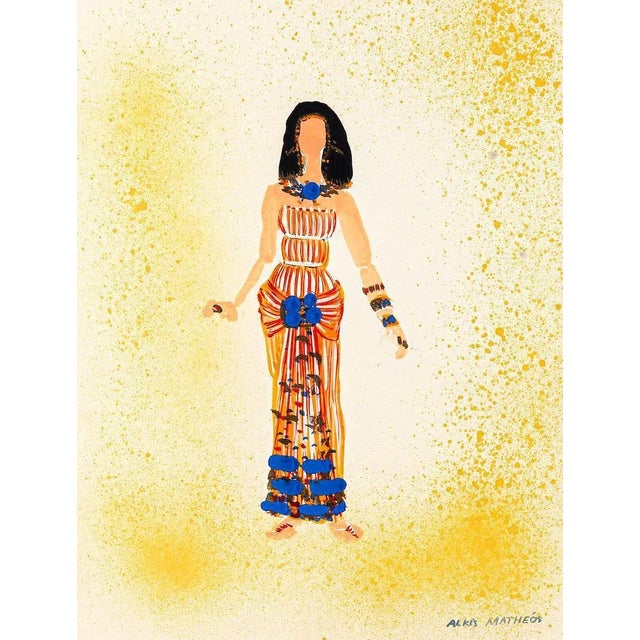 Costume is an original painting artwork in mixed media on paper realized by the Greek-French artist Alkis Matheos. Good...