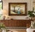 Beautiful 1960s original oil on canvas painting by Harrison E. Clark, depicting an elegantly dressed woman standing...