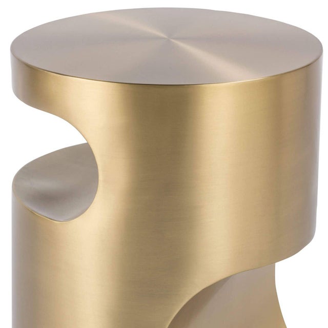 Regina Andrew Nathan Steel Side Table, Brass For Sale - Image 4 of 7