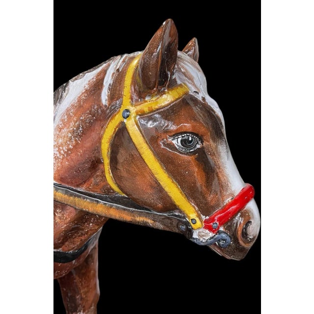 Hollywood Regency Monumental Hollywood Regency Italian Terracotta Western Horse Figurine - 38 Inches For Sale - Image 3 of 8