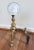 Metal Pair of Regency Brass & Murano Glass Ball Andirons For Sale - Image 7 of 8