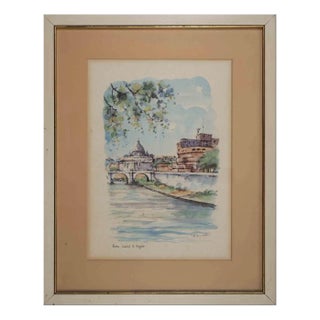 Fausto Battelli, Castel Santangelo, Offset Print, Mid 20th-Century For Sale