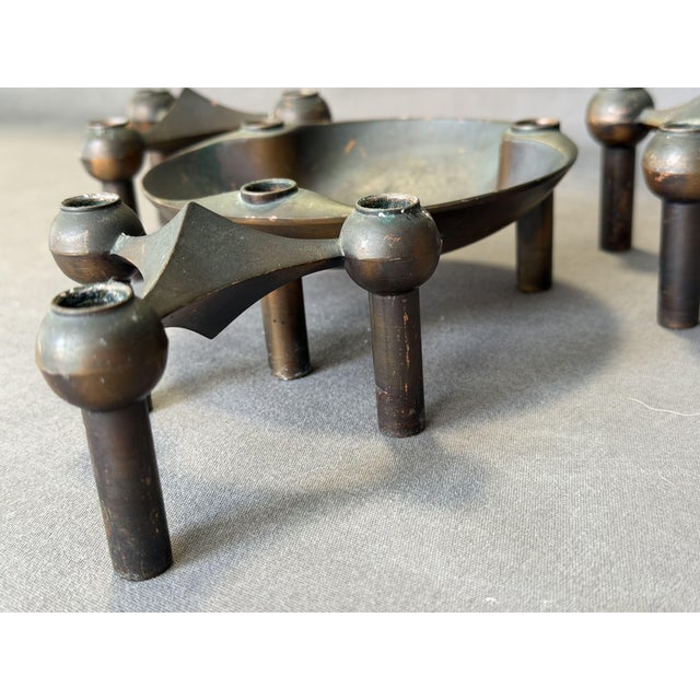 Vintage German Candlesticks by Fritz Nagel for BMF, 1960, Set of 4 For Sale - Image 4 of 11