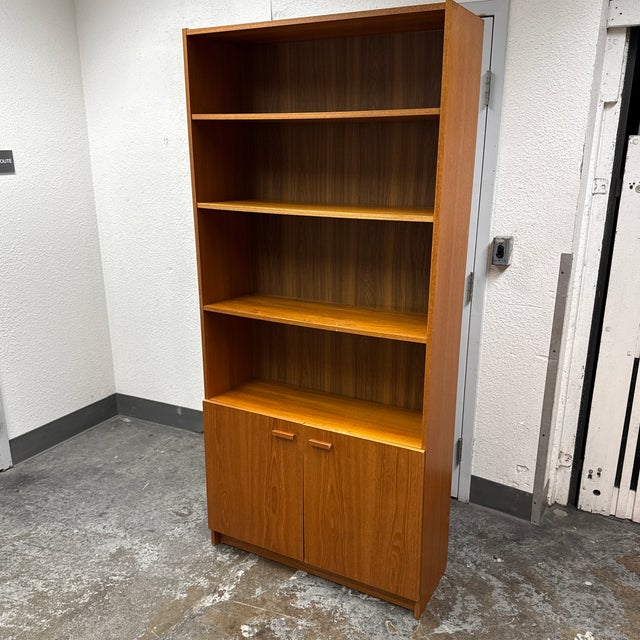 Scandinavian Designs Veneer Bookcase + Storage, Vintage For Sale - Image 9 of 12