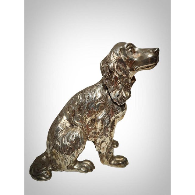 Metal Italian Silver Cocker Spaniel Dogs, 1980s, Set of 2 For Sale - Image 7 of 17