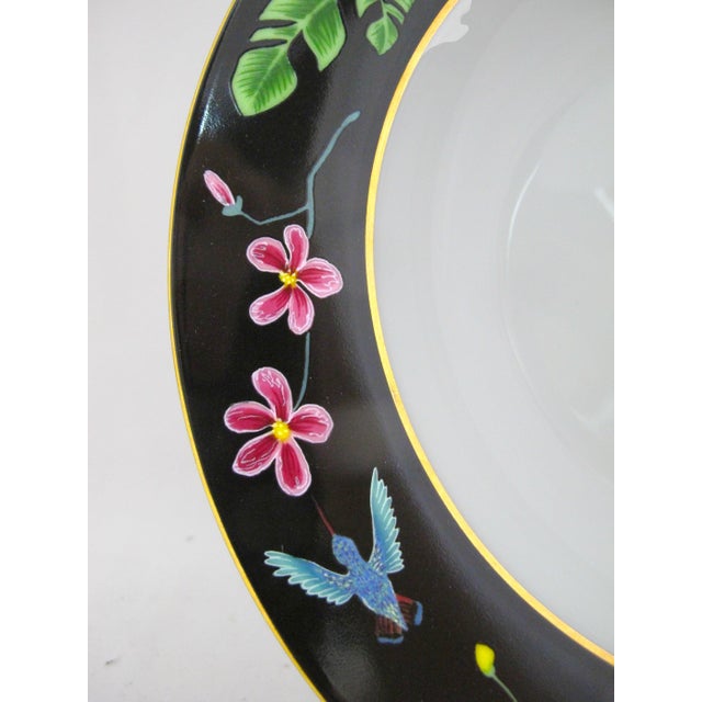 1980s Lynn Chase 1988 Safari Jaguar Jungle Cat 24k Gold Detail 9 1/4" Rimmed Soup Bowl For Sale - Image 5 of 11