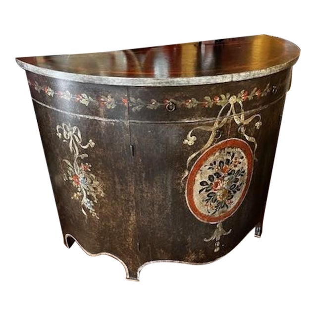 Hand Painted Demilune For Sale