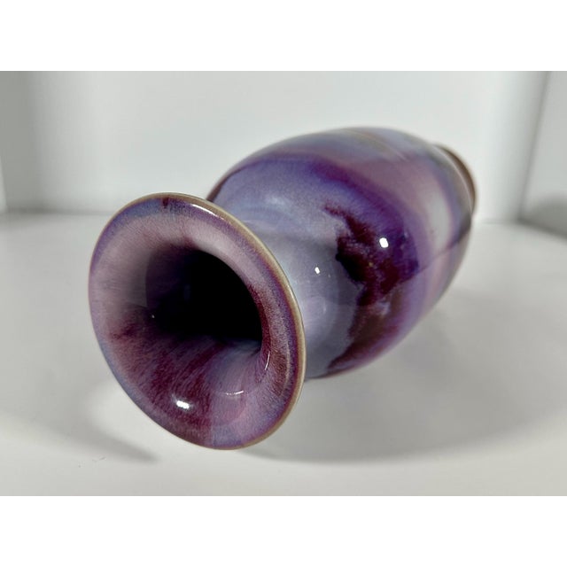 Early 20th Century Early 20th Century Sang de Boeuf Porcelain Vase: Oxblood Flambe Glaze, Signed Chinese Vase For Sale - Image 5 of 10