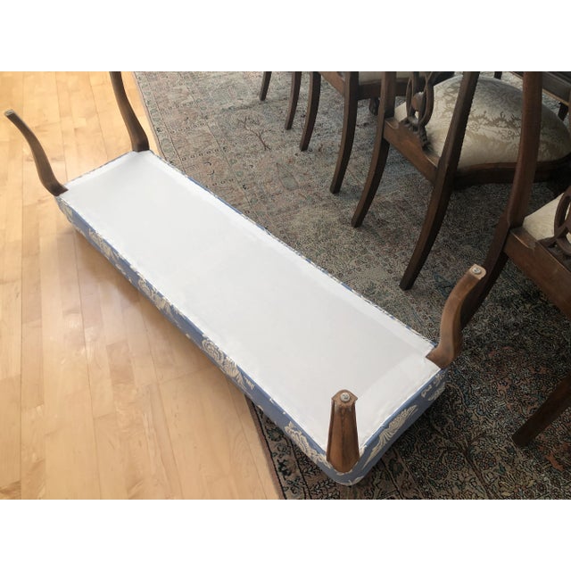 Wood Vintage French Style Upholstered Bench For Sale - Image 7 of 7