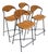 Wrought Iron, Wicker and Wood Slatted Bar Stools by Arthur Umanoff for Raymor, 1950s For Sale