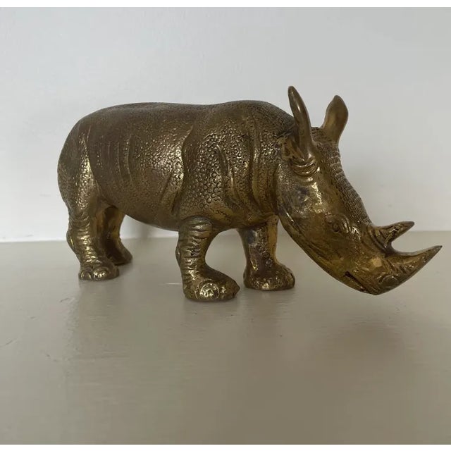 Vintage Brass Rhinoceros Figurine Chairish