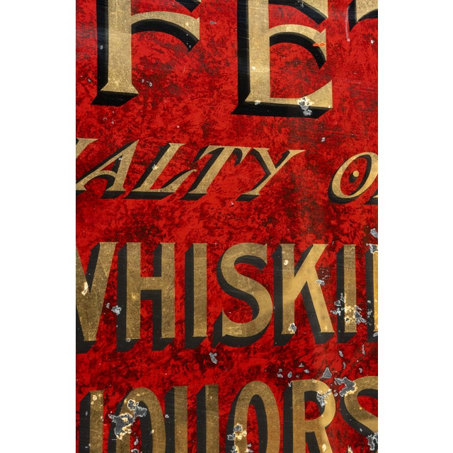 Early 20th Century Pre-Prohibition Fortune's Buffet R O G Mirror Sign For Sale - Image 11 of 12