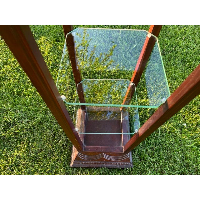 Brown 1930s Parlor Plant Stand With Rose Marble Top For Sale - Image 8 of 10