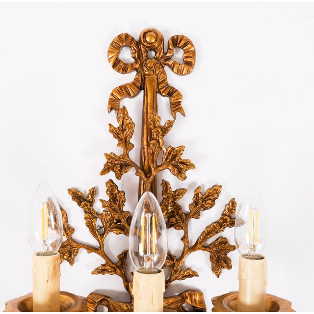 Vintage French Louis Revival Ormolu Wall Lights, 1920s, Set of 6 For Sale - Image 15 of 18