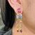 Late 20th Century Bochic “Orient” Vintage Ruby & Multi gem Cascading Earrings Set 18K Gold&Silver For Sale - Image 5 of 7