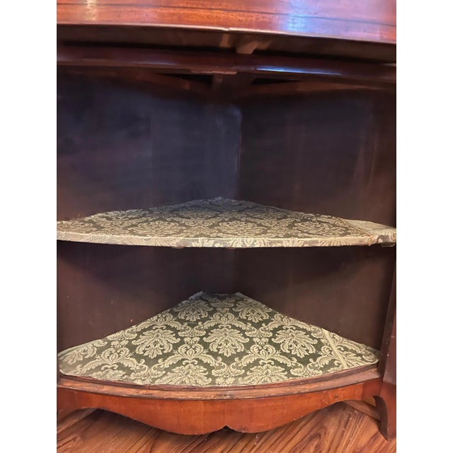 Edwardian Mahogany Corner Display Cabinet For Sale - Image 9 of 13