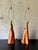 A striking pair of Mid-Century Modern table lamps handcrafted from solid cypress root, each showcasing the natural grain,...