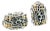 1990s Pair of John Hardy Estate Post Omega Back Earrings Sterling Silver 18k Yellow Gold For Sale