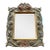 Vintage Molded Resin Accent Mirror With Faux Carved Wood Flower Embellishments For Sale