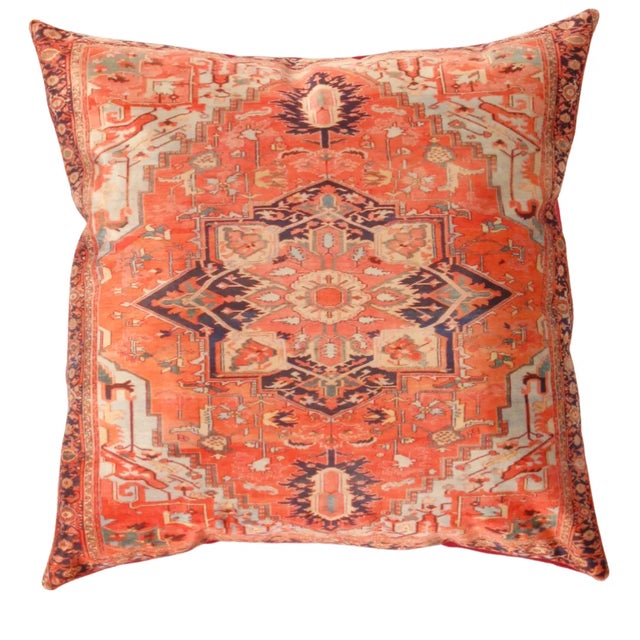 Modern Contemporary Persian Heriz Design Pillow For Sale - Image 3 of 3