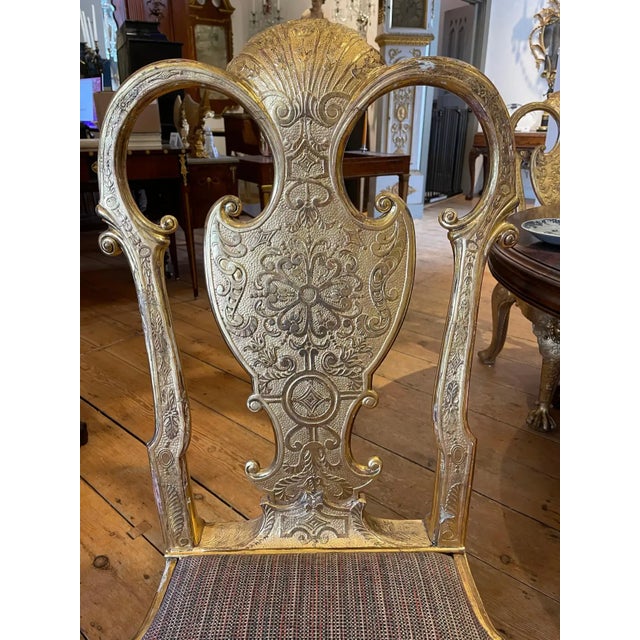Queen Anne Set of Four Queen Anne Gilded Side Chairs For Sale - Image 3 of 12