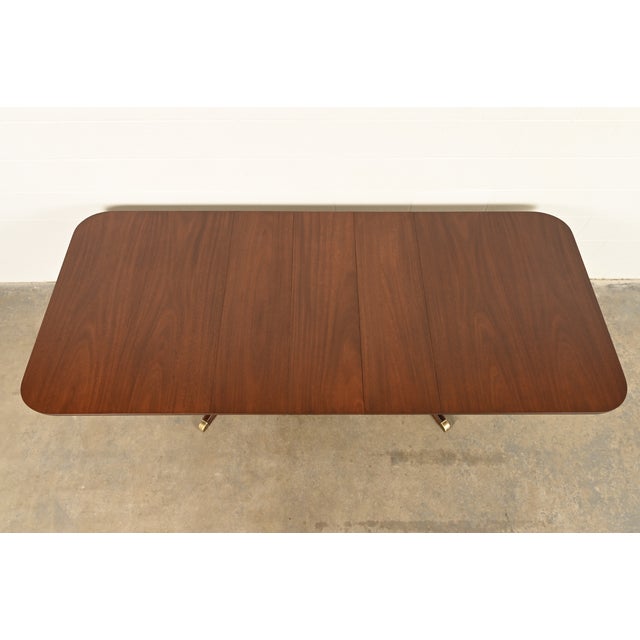 Drexel Drexel Georgian Mahogany Double Pedestal Extension Dining Table, Newly Refinished For Sale - Image 4 of 15
