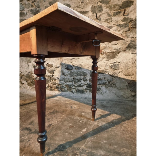 Vintage French Pine Table with Extendable Side, 1930s For Sale - Image 13 of 17