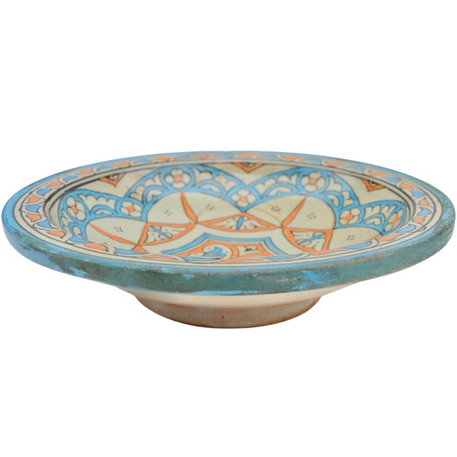 Late 19th Century Moorish Blue & Orange Judaica Ceramic Plate For Sale - Image 9 of 10