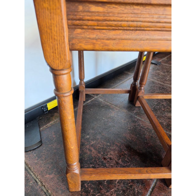 Antique Spanish Style Nesting Tables Solid Oak For Sale - Image 4 of 8