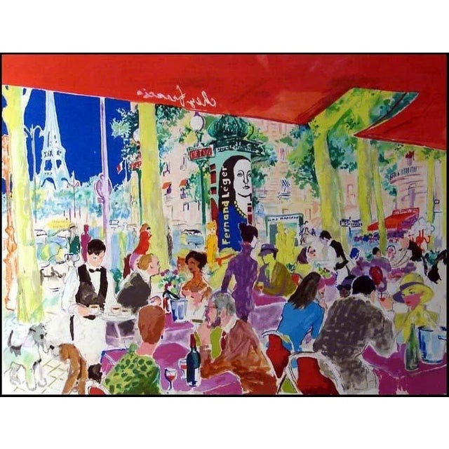 1997 LeRoy Neiman "Chez Francis" Impressionist Style Figurative European Scene Serigraph For Sale - Image 4 of 5