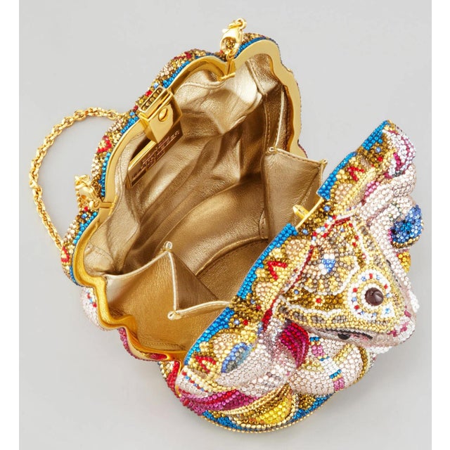 2010s 2020s Judith Leiber Ganesh Crystal Evening Clutch Bag Minaudiere Shoulder For Sale - Image 5 of 10