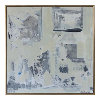 2018 “Note to Self” Large Black, White and Gray Acrylic on Canvas by Sandy Walker For Sale