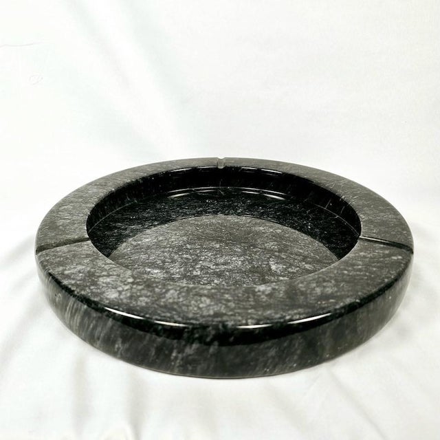 Italian Mid Century Extra Large Black Italian Marble Ashtray by Raymor 12" For Sale - Image 3 of 6