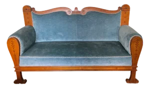 Austrian Biedermeier Ebony Inlaid Maple Canapé in the style of Josef Ulrich Danhauser, 1820s