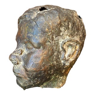 1960s Brutalist Bronze Sculpture of Boy For Sale