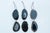 Contemporary Gold Plated Agate Slice Christmas Ornaments in Black - Set of 6 For Sale - Image 3 of 4