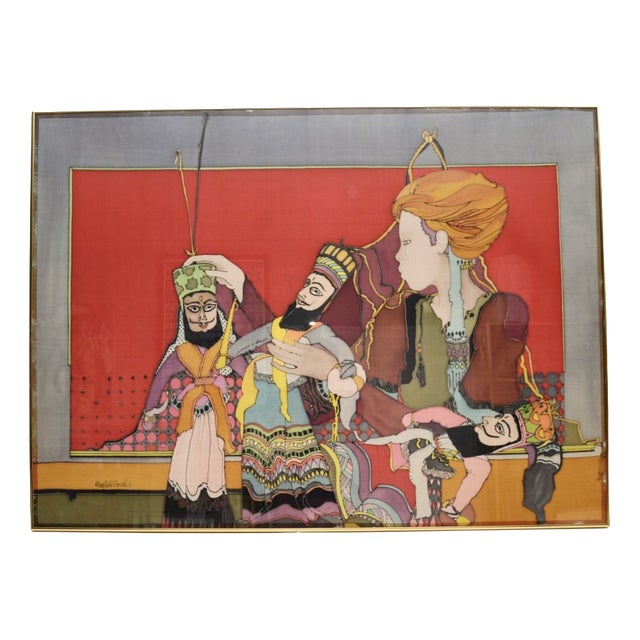 Marionettes, Silkscreen Print, 1970s, Framed For Sale