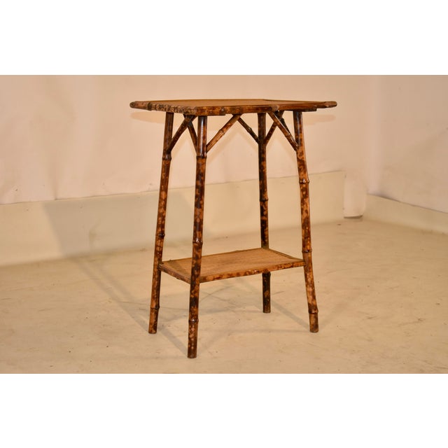 French Provincial 19th Century Tortoise Bamboo Side Table From France For Sale - Image 3 of 9