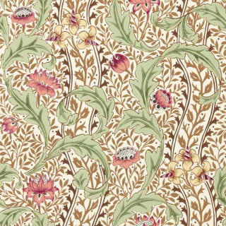 Morris & Co. Wild Tulip & Vine Wallpaper in Rose/Linen- a sample For Sale
