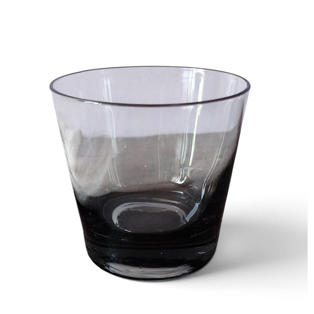 Set 6 Smokey Gray Glass Rocks Old Fashioned Barware Glasses 3.5" H For Sale In New York - Image 6 of 8